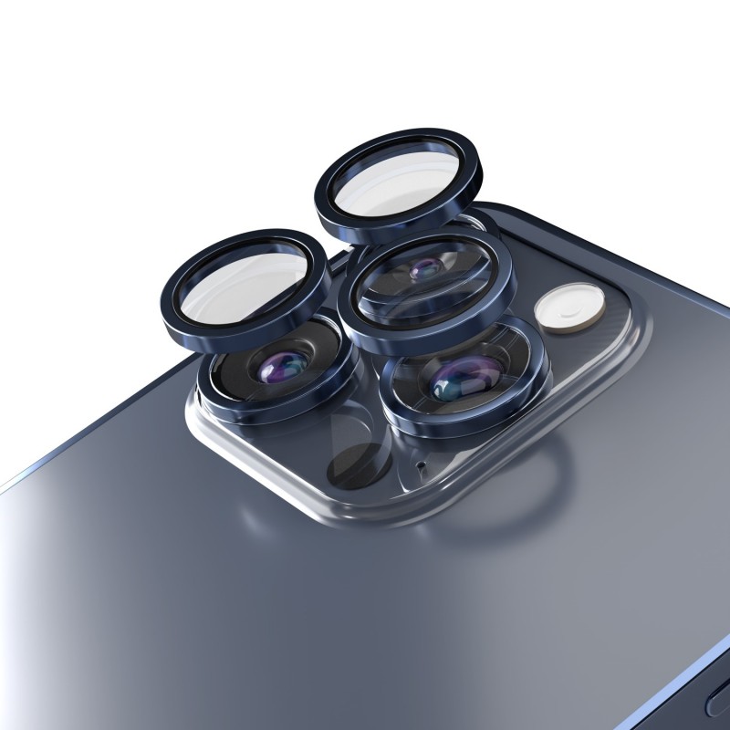 Etteri стъкло за камера за iPhone 15 Pro / 15 Pro Max синьо