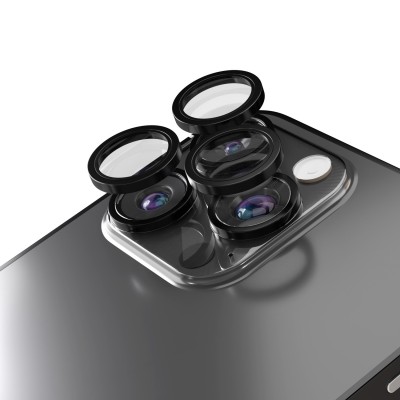 Стъкло за камера Etteri за iPhone 16 Pro / 16 Pro Max черно