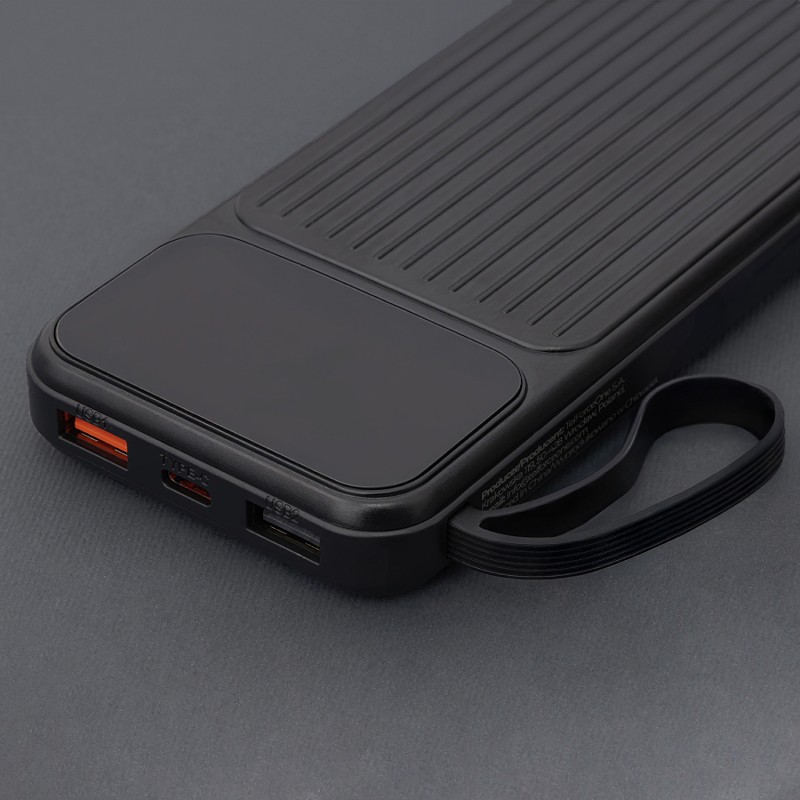 Maxlife power bank с вградени кабели MXPB-06 PD QC 22.5W 10000 mAh черен