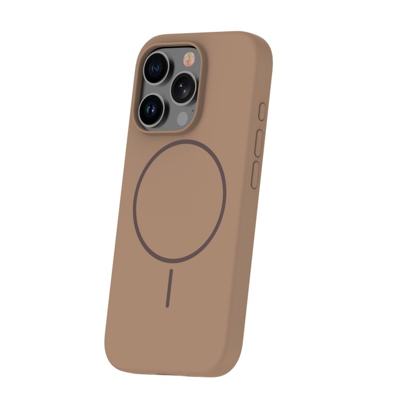 Силиконов кавър Thin Mag за iPhone 16 Pro 6.3" кафяв