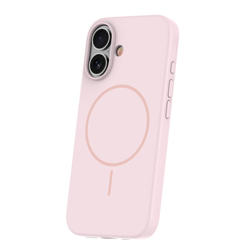 Силиконов кавър Thin Mag за iPhone 16e / 17e светло розов