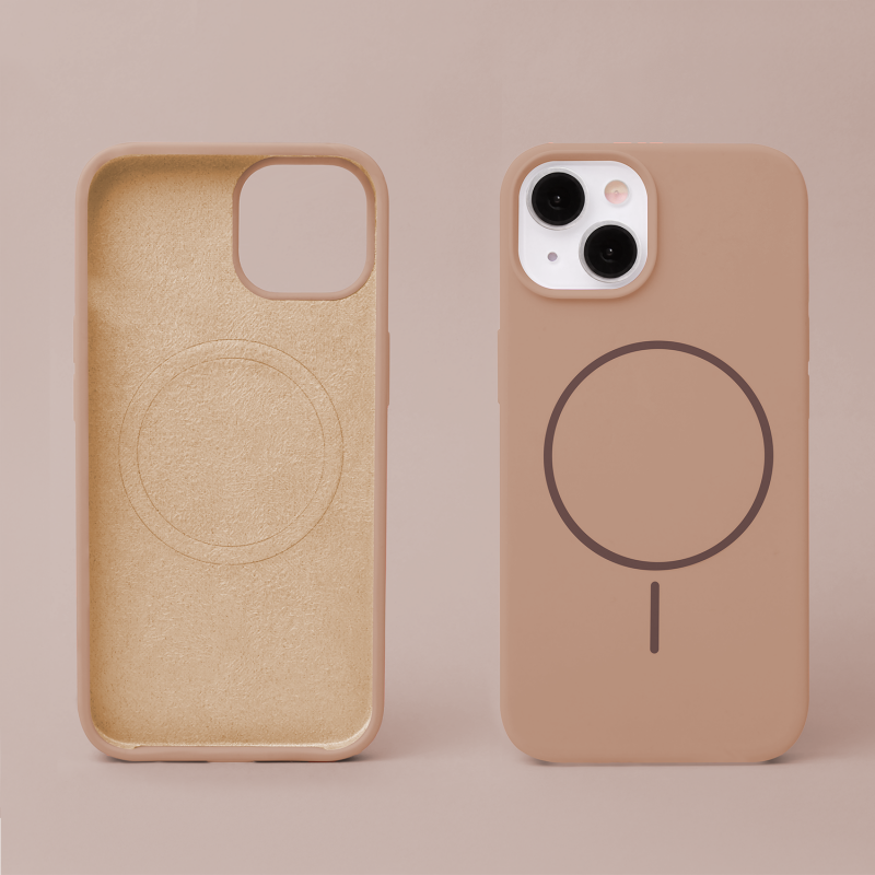 Силиконов калъф Thin Mag за iPhone 15 Pro 6.1" кафяв