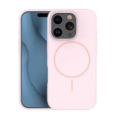 Силиконов кейс Thin Mag за iPhone 13 6.1" светло розов