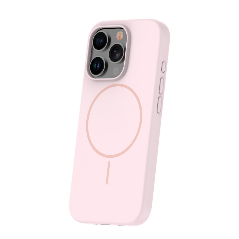 Силиконов кавър Thin Mag за iPhone 15 Pro 6.1" светло розов