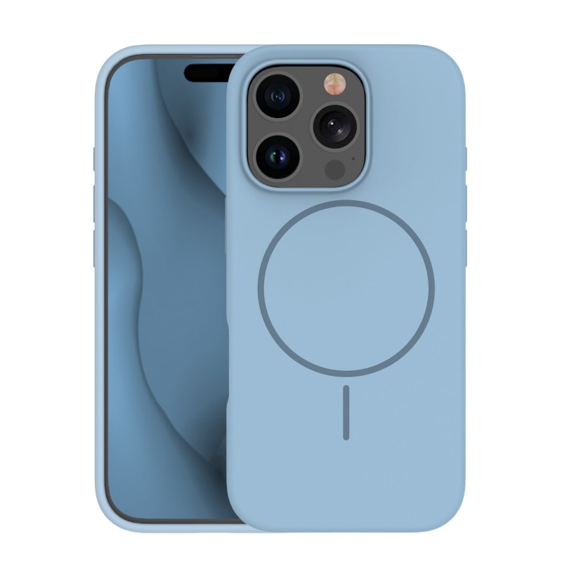 Силиконов кавър Thin Mag за iPhone 15 Pro 6.1" светло син