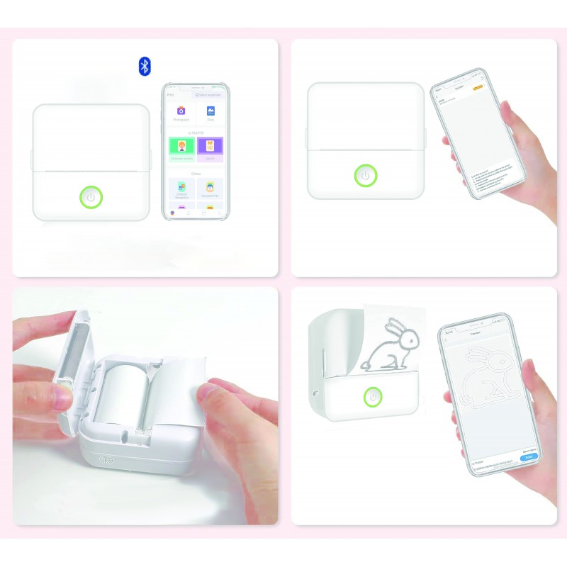 Setty Mini bluetooth термопринтер DT1-0 бял