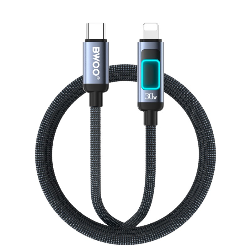 BWOO kabel pleciony z podświetleniem PD 27W X324CL USB-C - Lightning