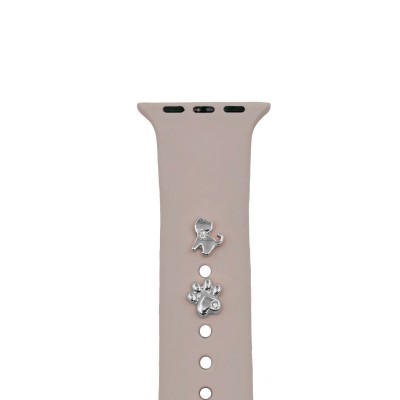 Pin Charms комплект за каишка за часовник котка сребрист