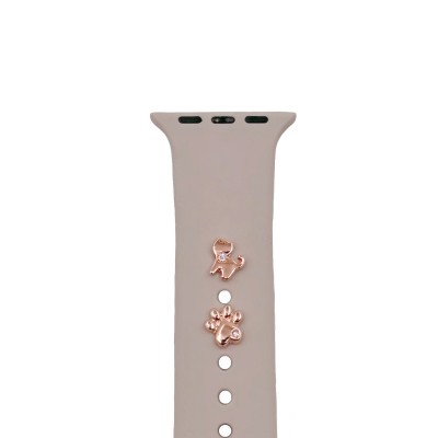 Pin Charms комплект за каишка за часовник котка розово злато
