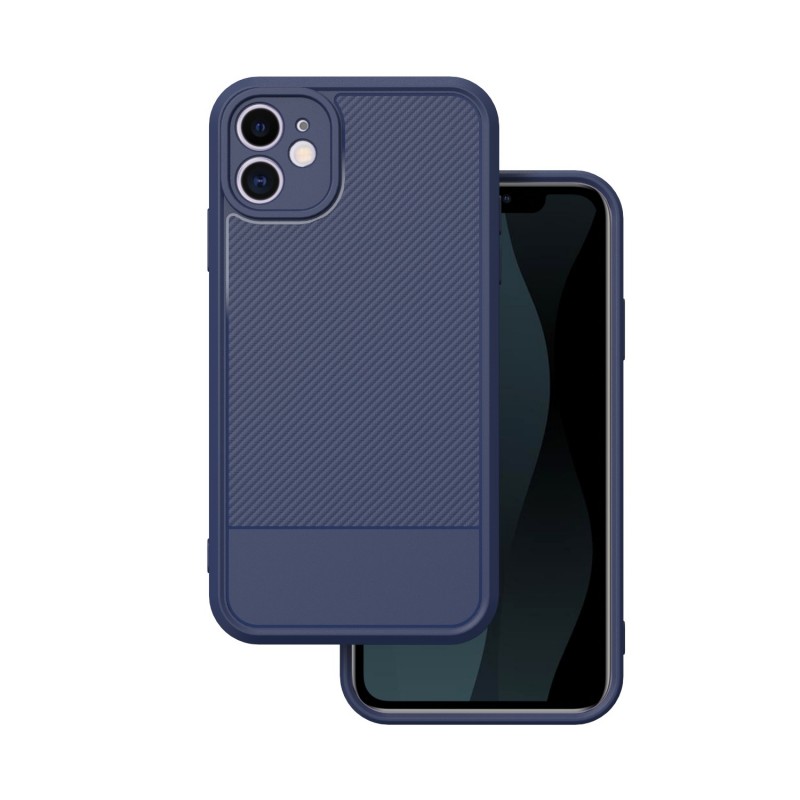Калъф Simple Carbon за iPhone 11, син