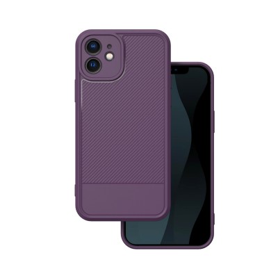 Капак Simple Carbon за iPhone 12 6.1" лилав