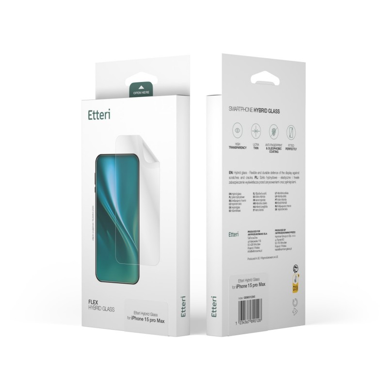 Хибридно стъкло Etteri за iPhone 17 Pro 6.3"