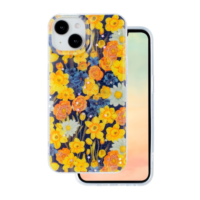 Капак Glow Glam за iPhone 13 6.1" оранжев