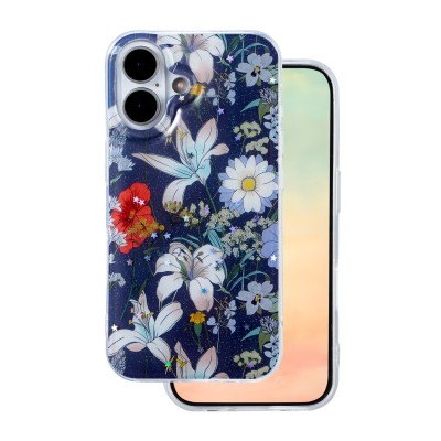 Калъф Glow Glam за iPhone 16 6.1" син