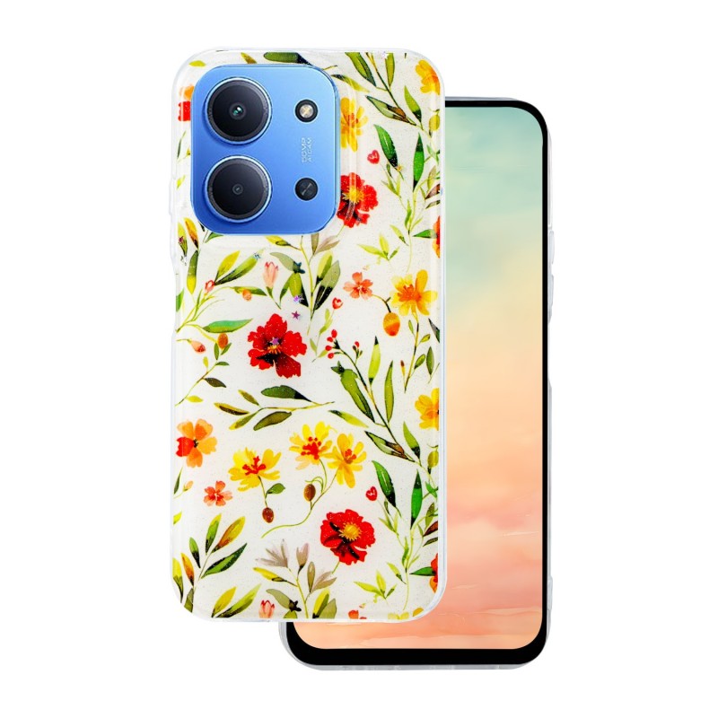 Овърлей Glow Glam за Xiaomi Redmi 15C 4G EU / 15C 5G EU (173.16 x 81.06 x 8.2 mm) бял