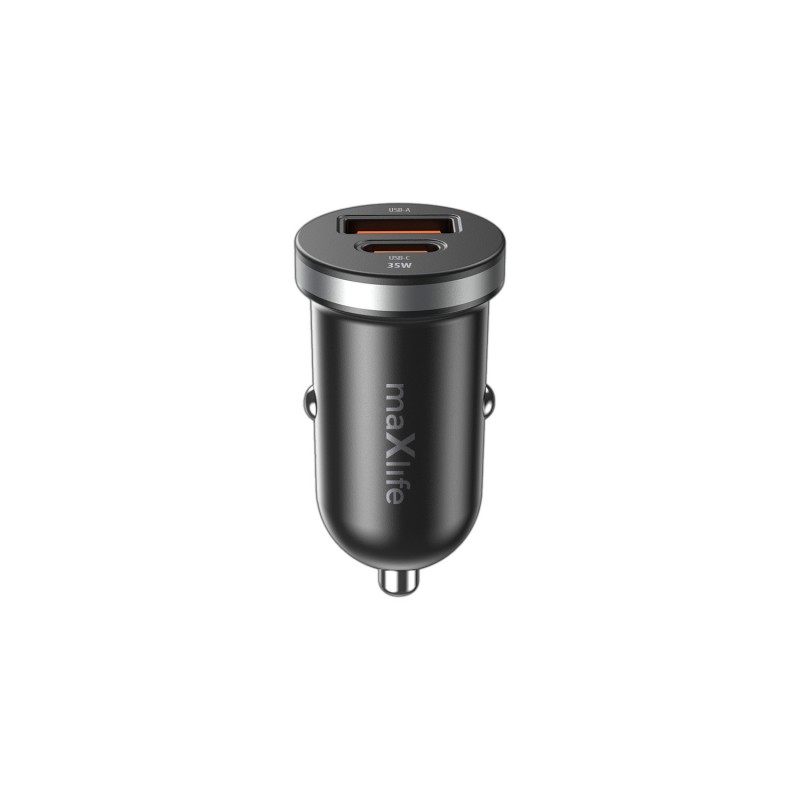Maxlife зарядно за кола PD QC MXCC-05 1x USB-C 1x USB 35W черно