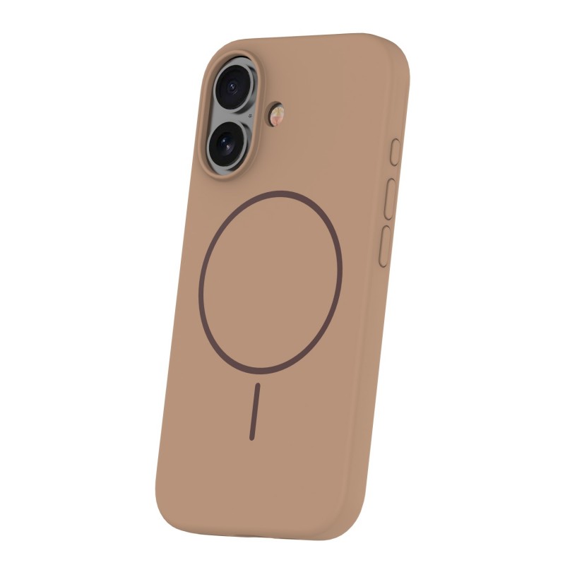 Силиконов кейс Thin Mag за iPhone 16 6.1" кафяв