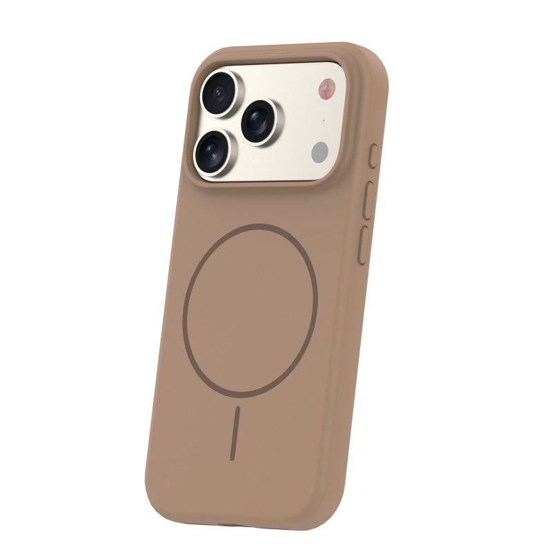 Силиконов калъф Thin Mag за iPhone 17 Pro / 18 Pro 6.3" кафяв