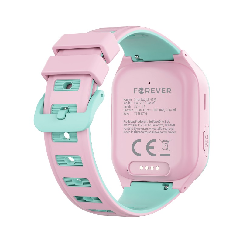 Умен часовник Forever GPS WiFi 4G Kids Boost KW-530 Pink