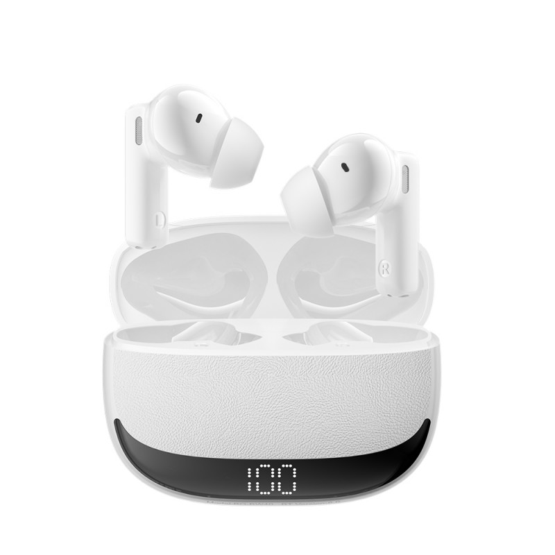 BWOO Bluetooth слушалки BW40 TWS ANC с LCD дисплей бели