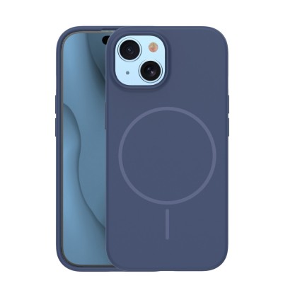 Силиконов кейс Thin Mag за iPhone 15 6.1" тъмно син