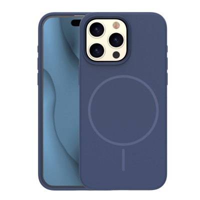 Силиконов кавър Thin Mag за iPhone 16 Pro Max 6.9" тъмно син
