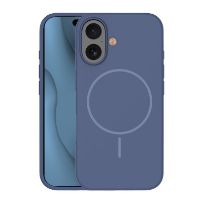 Силиконов кейс Thin Mag за iPhone 16 6.1" тъмно син
