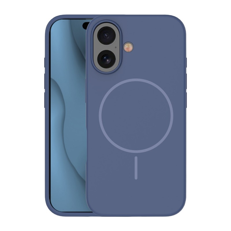 Силиконов кейс Thin Mag за iPhone 16 6.1" тъмно син