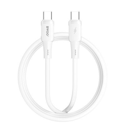 BWOO силиконов кабел X329CC 65W USB-C 1m бял