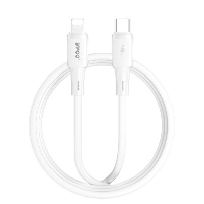 BWOO силиконов кабел X329CL 27W USB-C - Lightning 1m бял