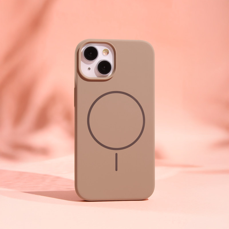 Силиконов калъф Thin Mag за iPhone 15 Pro 6.1" кафяв