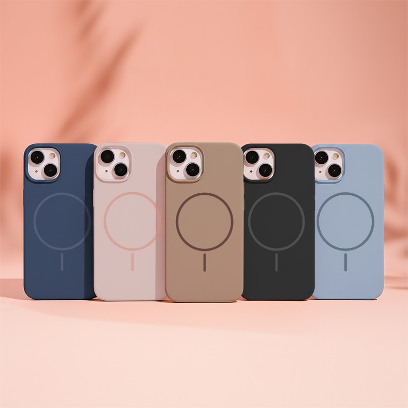 Силиконов калъф Thin Mag за iPhone 15 Pro 6.1" кафяв