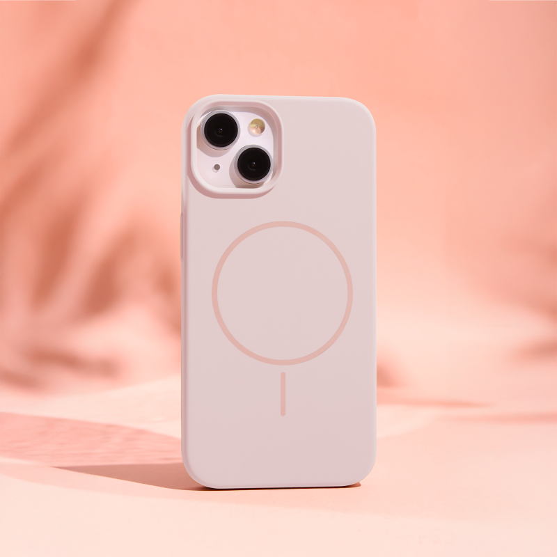 Силиконов кавър Thin Mag за iPhone 16e / 17e светло розов