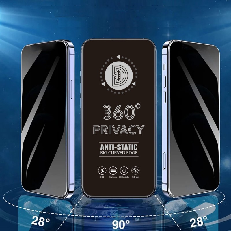 Закалено стъкло Privacy 360 за iPhone 16 Pro/17
