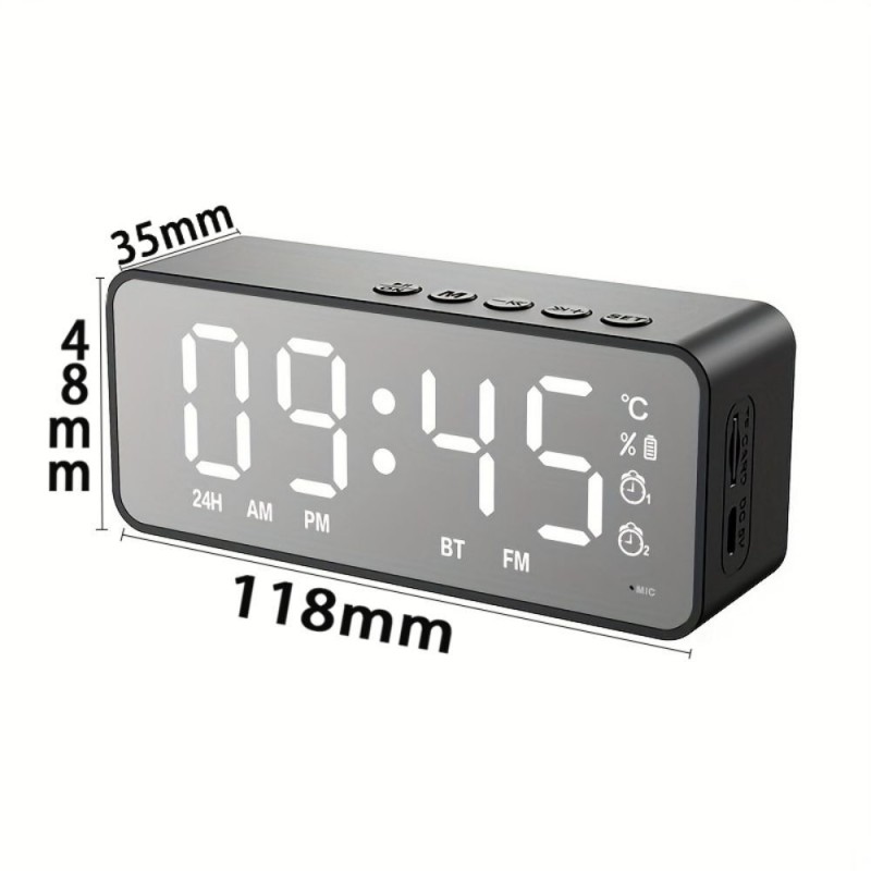 Настолен часовник + FM + Bluetooth високоговорител SCL-01FM-S
