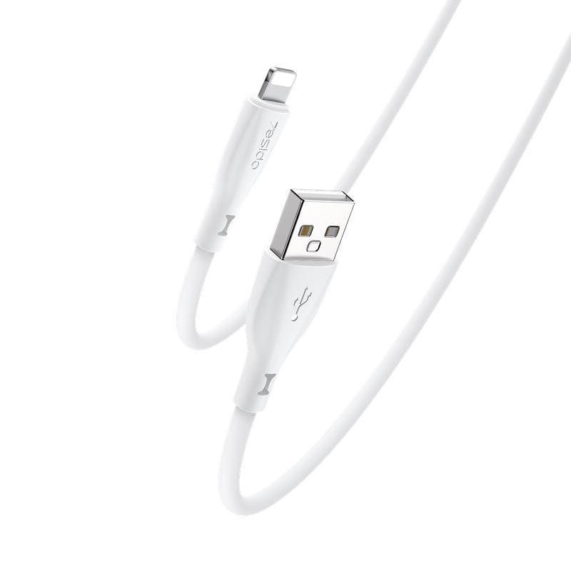 Силиконов кабел Yesido CA119 12W USB-Lightning 1m 2.4A, БЯЛ