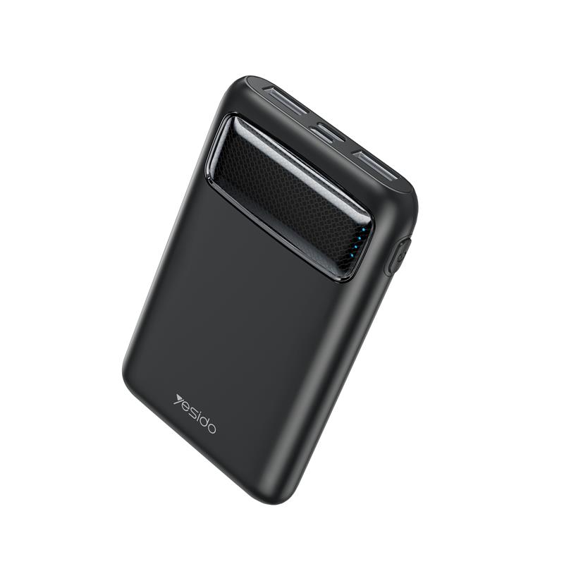 Yesido Powerbank YP33 5000 mAh LED, 2xUSB + USB-C + MicroUSB, ЧЕРЕН / ЧЕРЕН