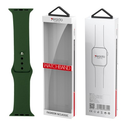 Yesido WB44 силиконова каишка за Apple Watch S 38/40/41 (97+110) #43 ALFALFA/GREEN