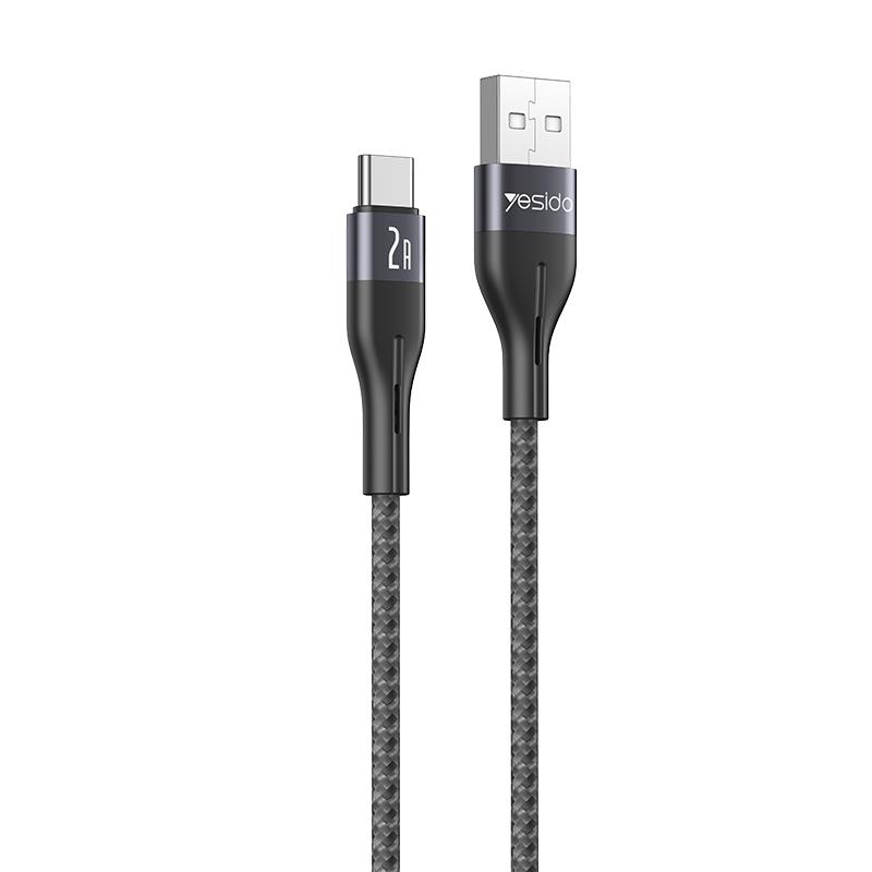 Yesido Кабел CA121 18W USB-Type-C 1m 2A, ЧЕРЕН