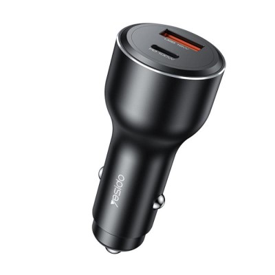 Зарядно за кола Yesido Y65 118W QC3.0 USB-A+C ЧЕРНО / ЧЕРНО