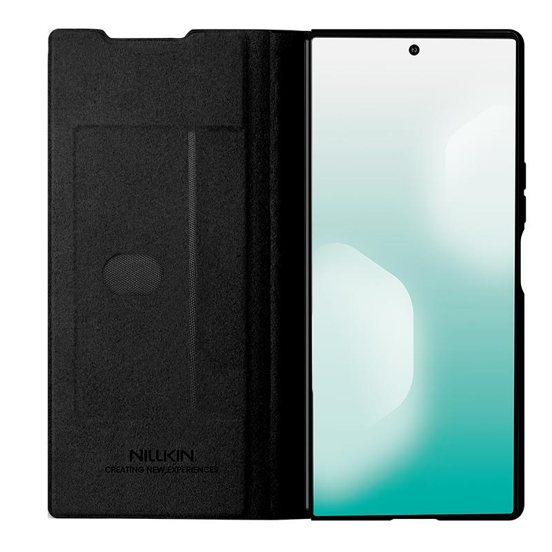 Кожен калъф Nillkin Qin Pro Samsung GALAXY Z FOLD7, ЧЕРЕН / ЧЕРЕН