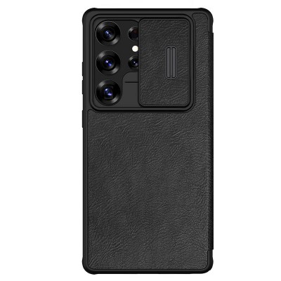 Кожен калъф Nillkin Qin Pro Samsung S25 ULTRA, ЧЕРЕН / ЧЕРЕН
