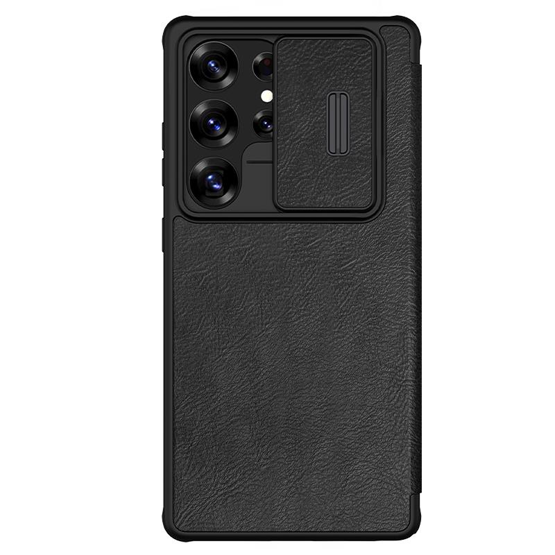 Кожен калъф Nillkin Qin Pro Samsung S25 ULTRA, ЧЕРЕН / ЧЕРЕН