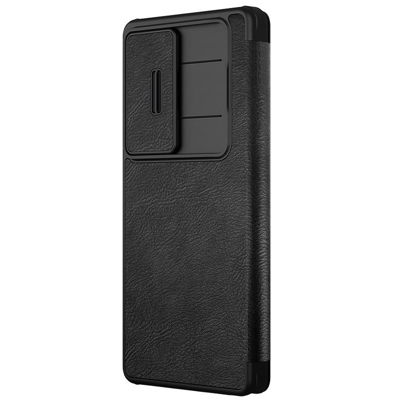Кожен калъф Nillkin Qin Pro Samsung S25 ULTRA, ЧЕРЕН / ЧЕРЕН