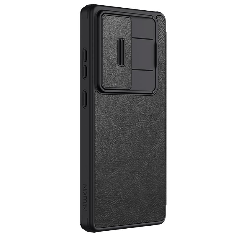Кожен калъф Nillkin Qin Pro Samsung S25 ULTRA, ЧЕРЕН / ЧЕРЕН