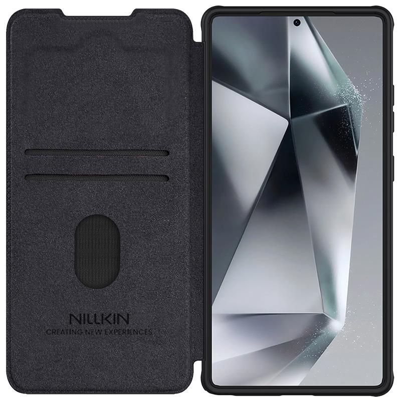 Кожен калъф Nillkin Qin Pro Samsung S25 ULTRA, ЧЕРЕН / ЧЕРЕН