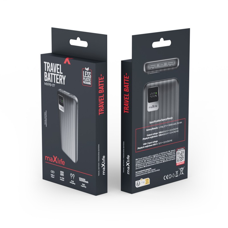 Maxlife power bank MXPB-07 10000 mAh черен