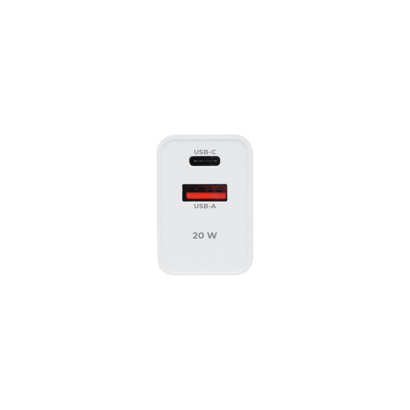 Maxlife PD QC MXTC-13-20AC мрежово зарядно устройство 1x USB-C 1x USB 20W бяло