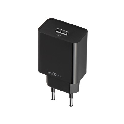 Мрежово зарядно Maxlife MXTC-11 1x USB 3A черно