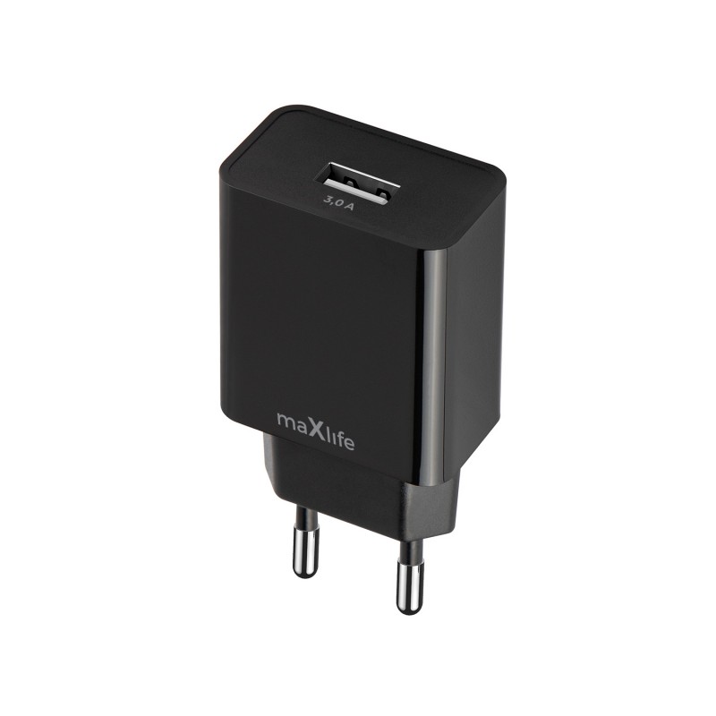 Мрежово зарядно Maxlife MXTC-11 1x USB 3A черно